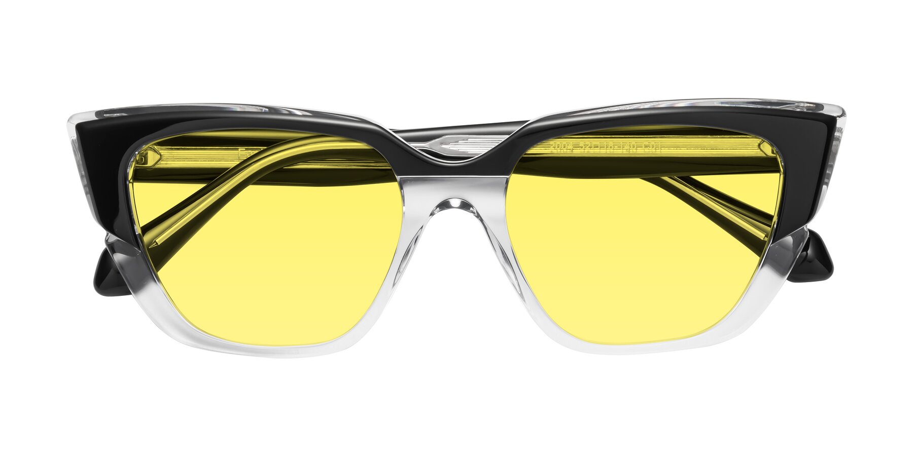 Folded Front of Eagle in Black-Clear with Medium Yellow Tinted Lenses