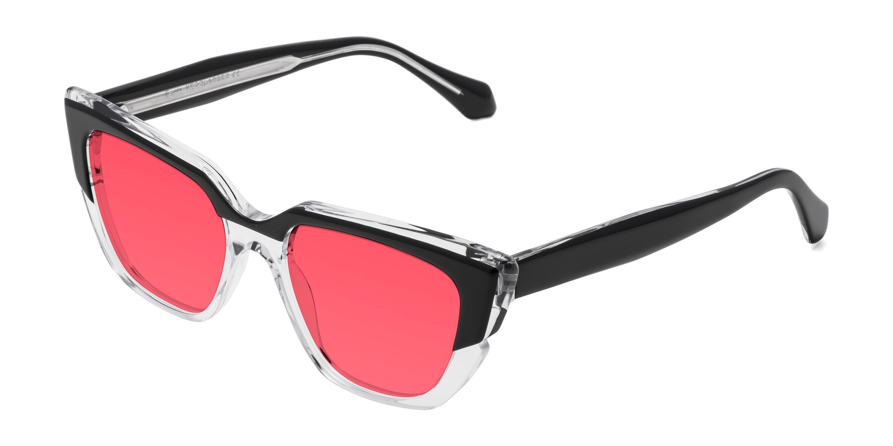 Angle of Eagle in Black-Clear with Red Tinted Lenses