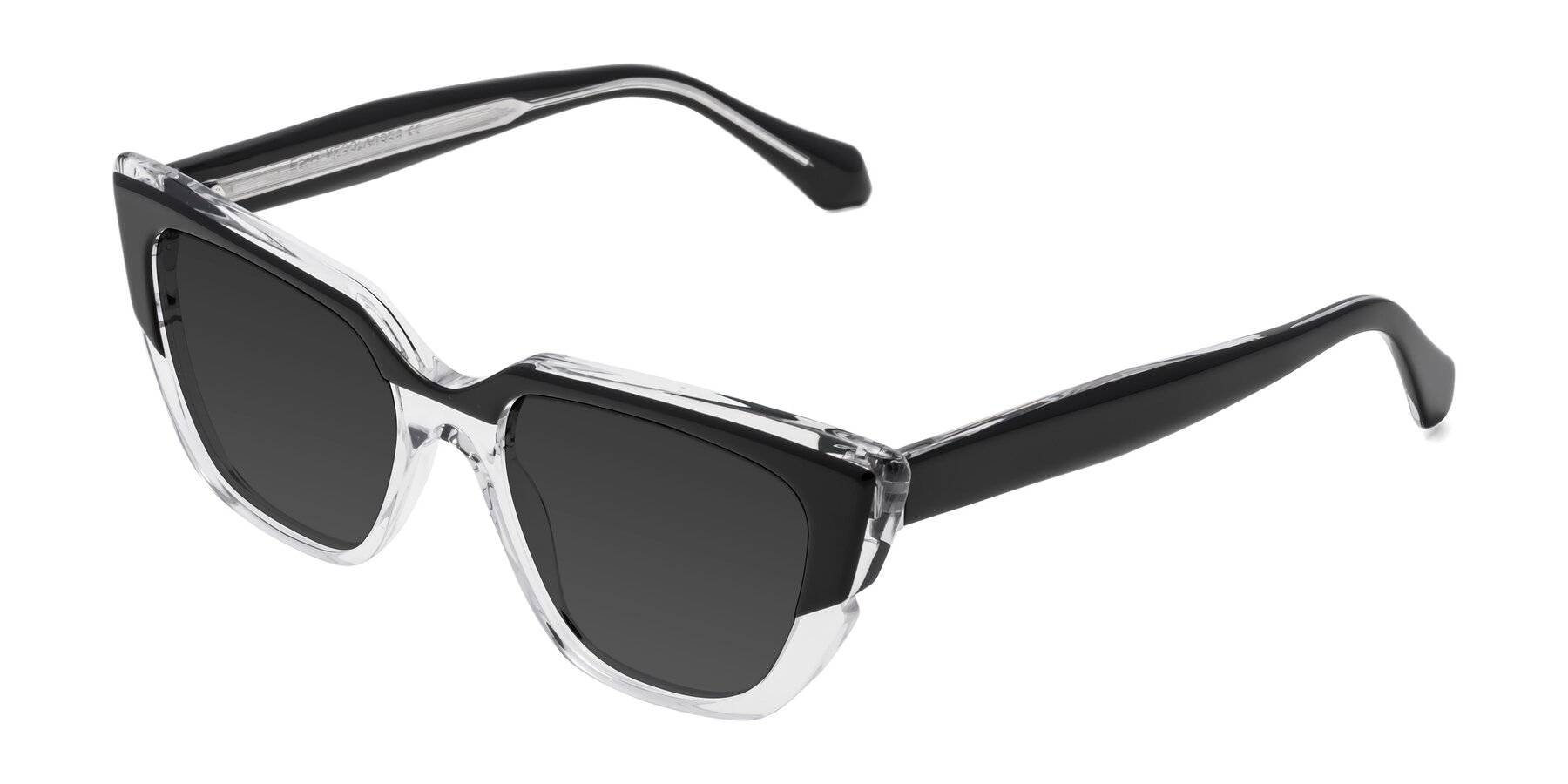 Angle of Eagle in Black-Clear with Gray Tinted Lenses