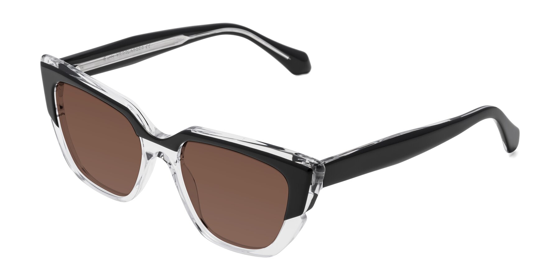 Angle of Eagle in Black-Clear with Brown Tinted Lenses