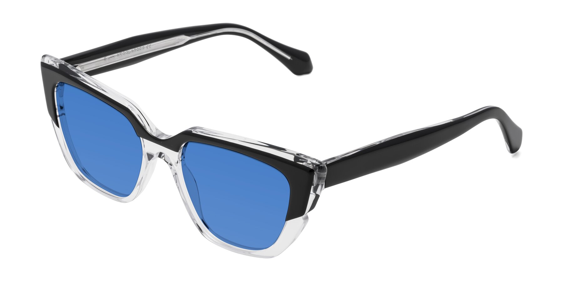 Angle of Eagle in Black-Clear with Blue Tinted Lenses