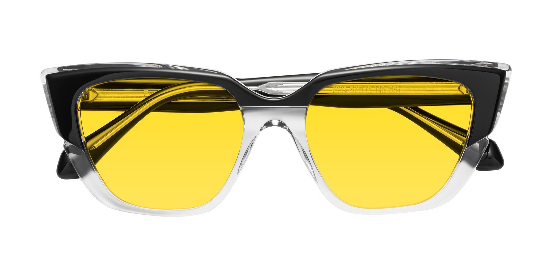 Folded Front of Eagle in Black-Clear with Yellow Tinted Lenses