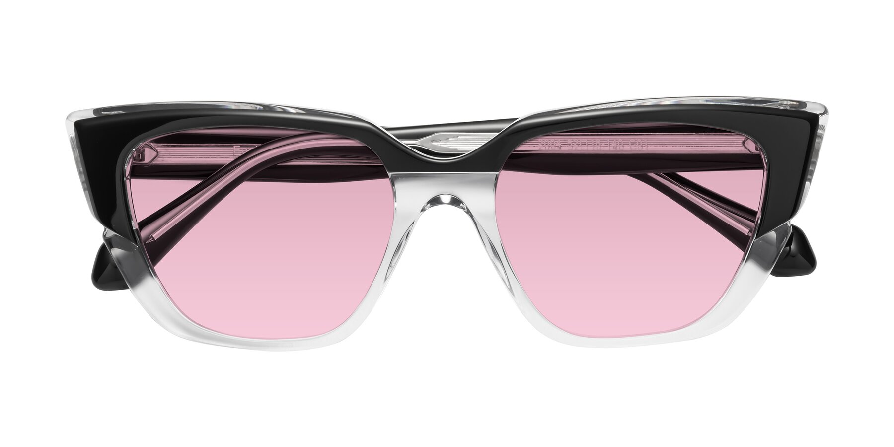 Folded Front of Eagle in Black-Clear with Light Wine Tinted Lenses