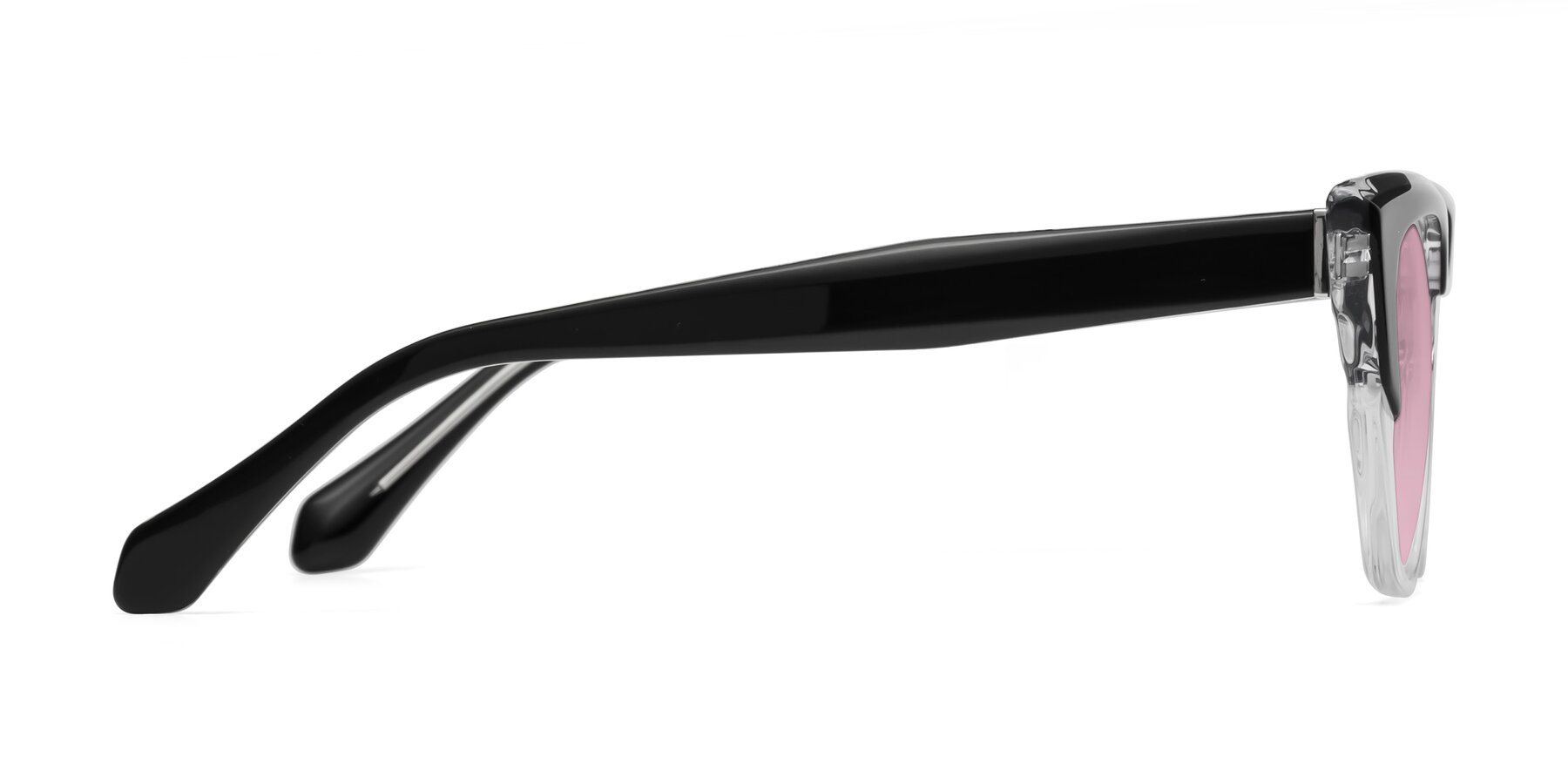 Side of Eagle in Black-Clear with Light Wine Tinted Lenses