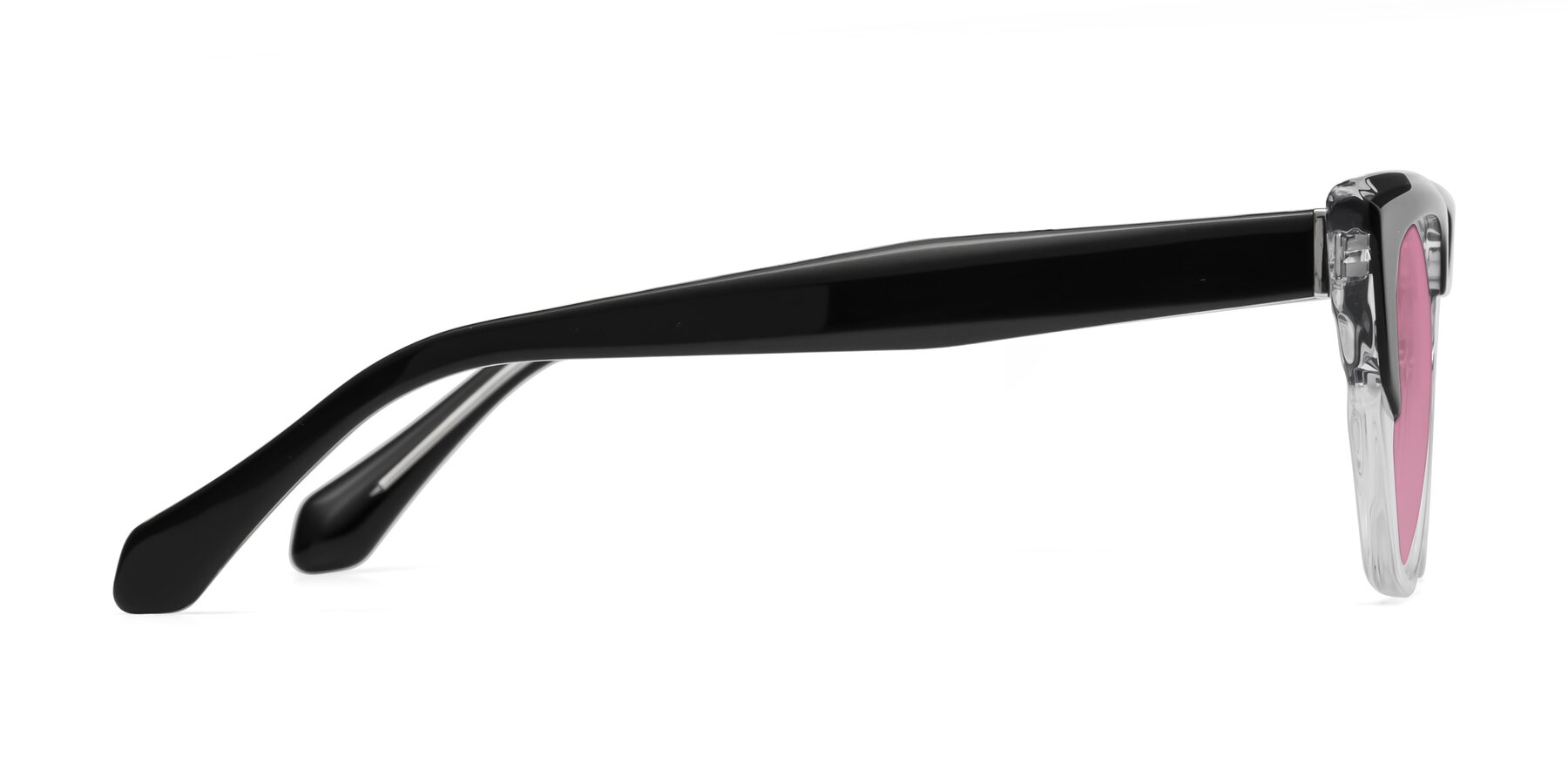 Side of Eagle in Black-Clear with Medium Wine Tinted Lenses