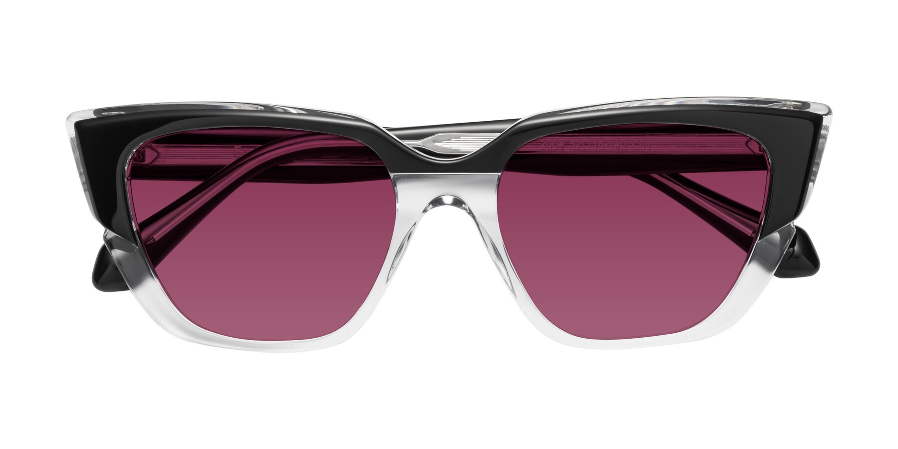 Folded Front of Eagle in Black-Clear with Wine Tinted Lenses