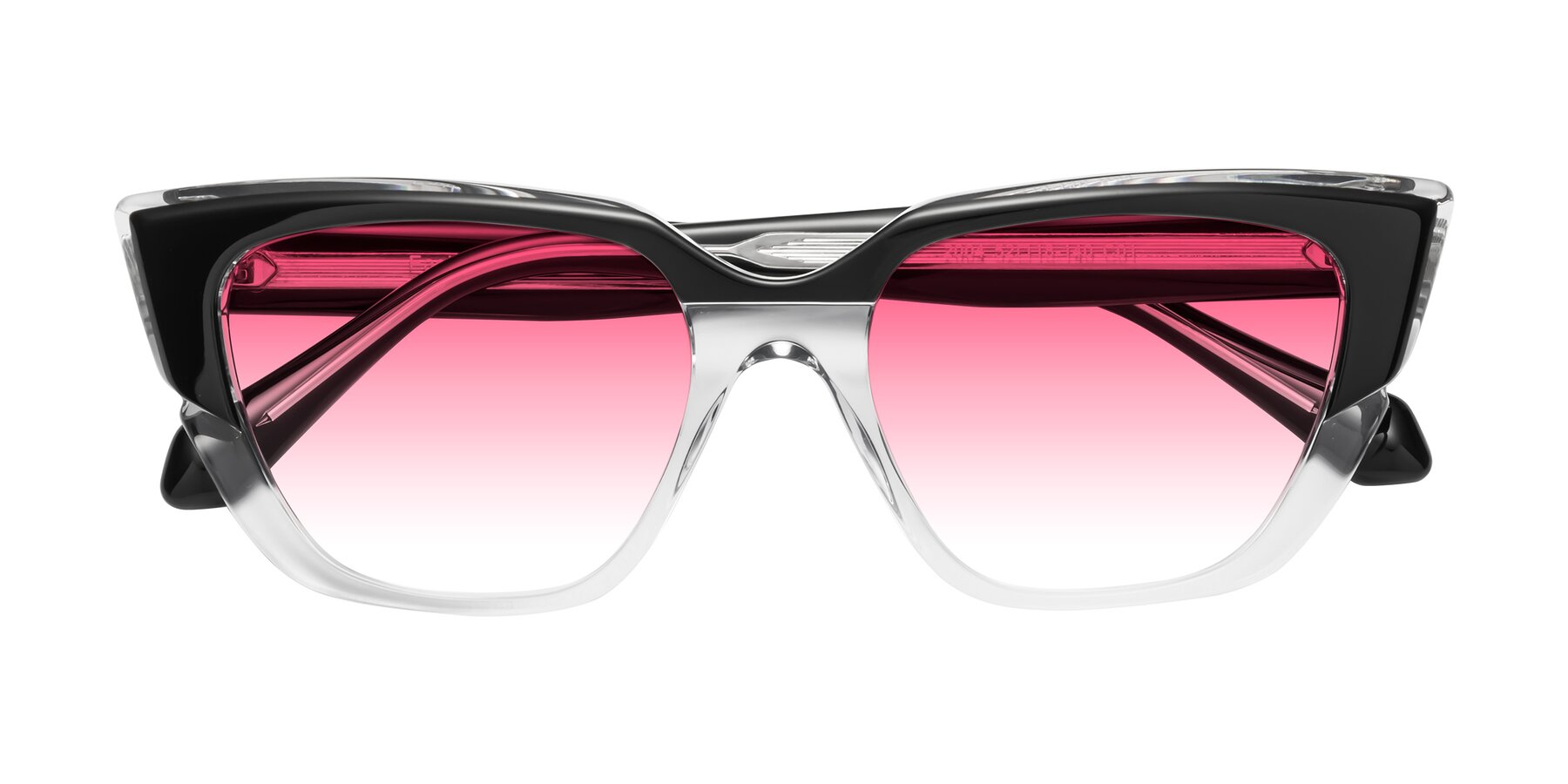 Folded Front of Eagle in Black-Clear with Pink Gradient Lenses
