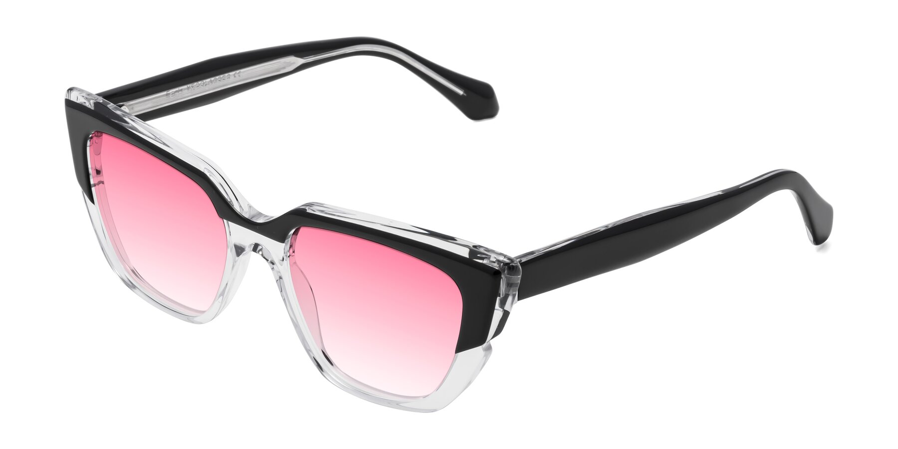Angle of Eagle in Black-Clear with Pink Gradient Lenses
