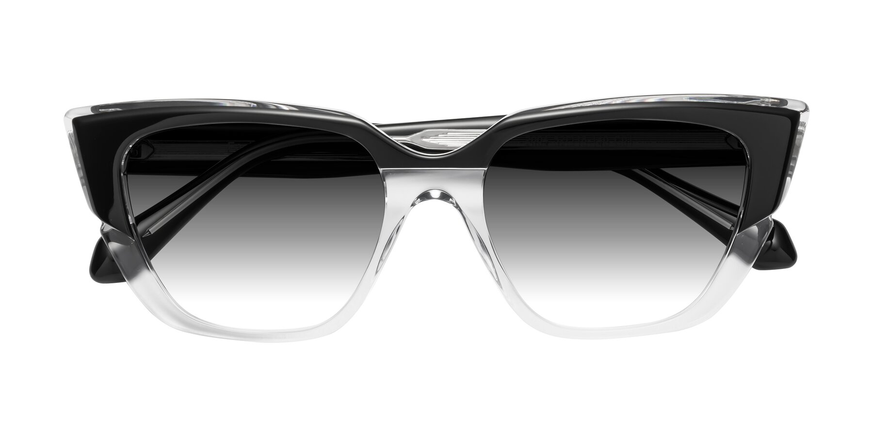 Folded Front of Eagle in Black-Clear with Gray Gradient Lenses