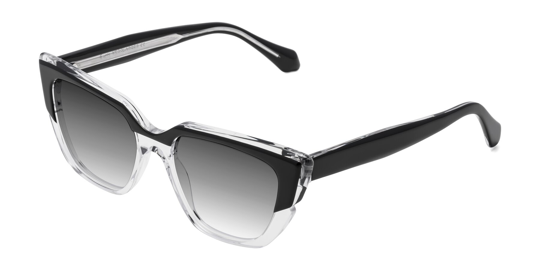 Angle of Eagle in Black-Clear with Gray Gradient Lenses