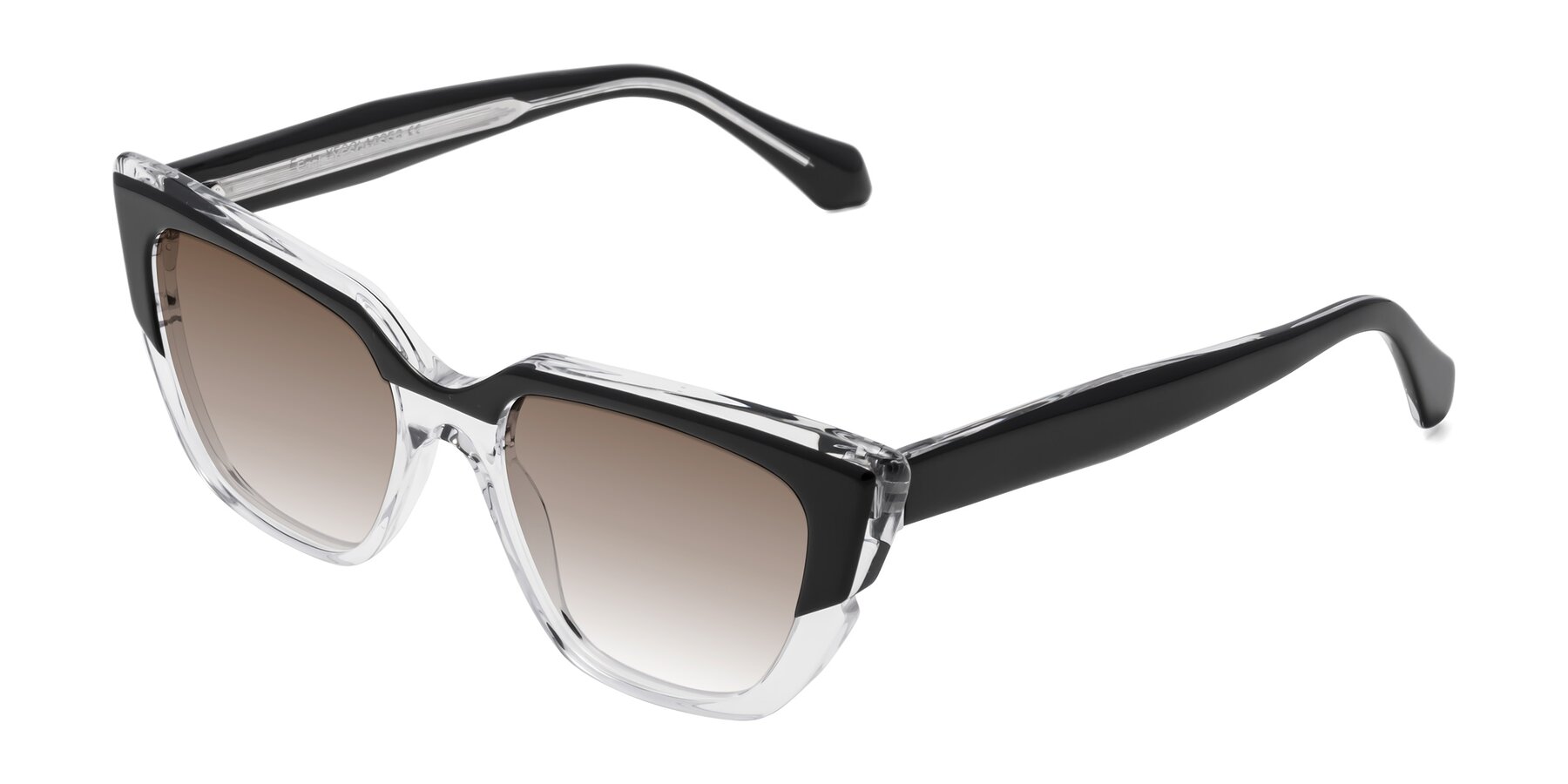 Angle of Eagle in Black-Clear with Brown Gradient Lenses