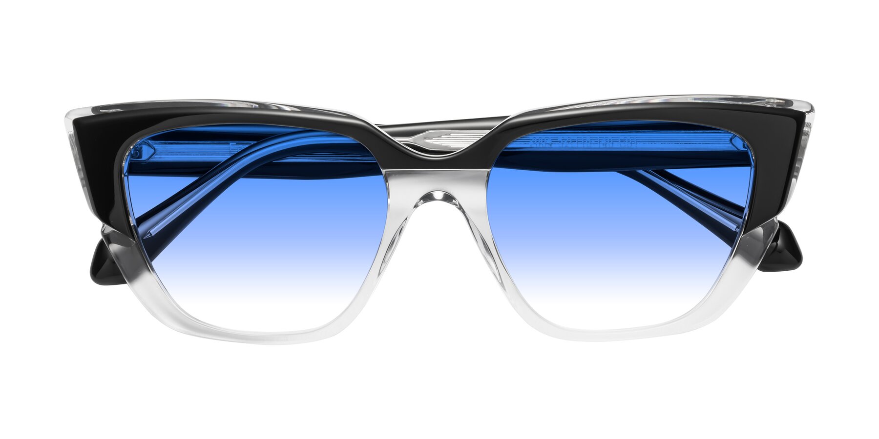 Folded Front of Eagle in Black-Clear with Blue Gradient Lenses