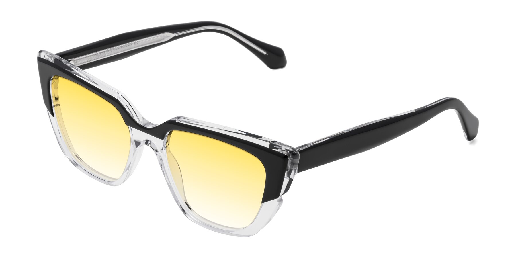 Angle of Eagle in Black-Clear with Yellow Gradient Lenses