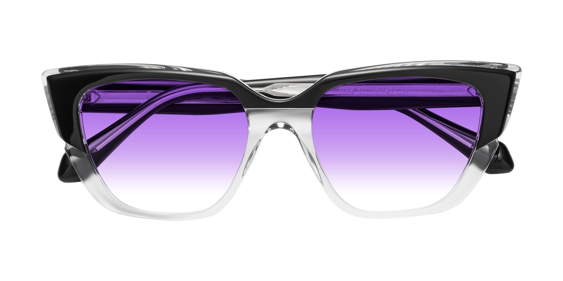 Folded Front of Eagle in Black-Clear with Purple Gradient Lenses