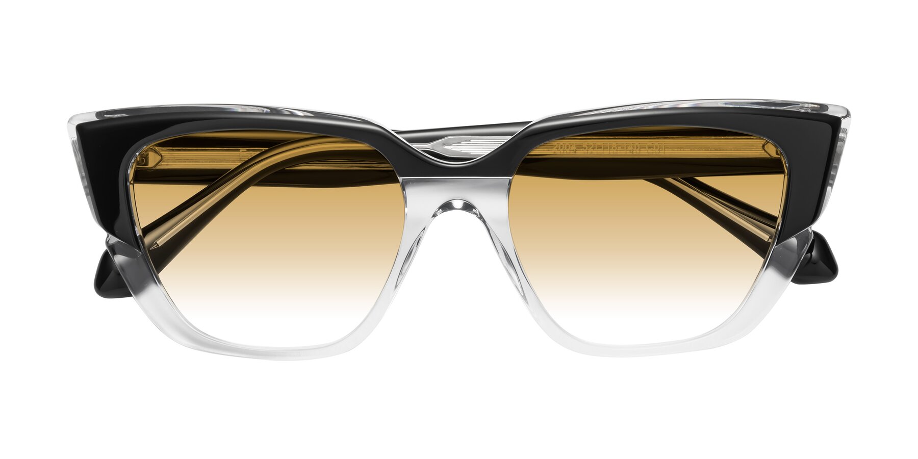 Folded Front of Eagle in Black-Clear with Champagne Gradient Lenses