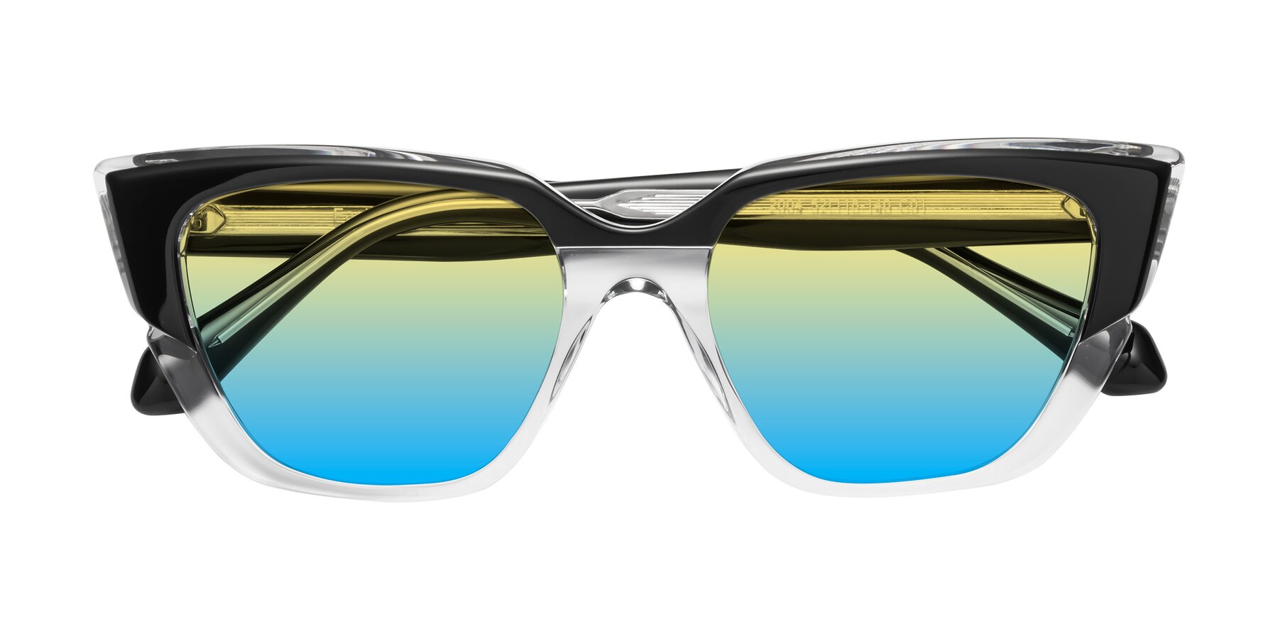 Folded Front of Eagle in Black-Clear with Yellow / Blue Gradient Lenses