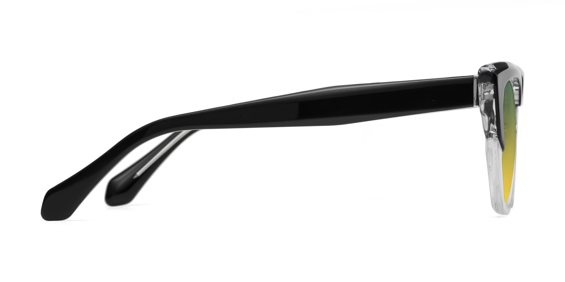 Side of Eagle in Black-Clear with Green / Yellow Gradient Lenses