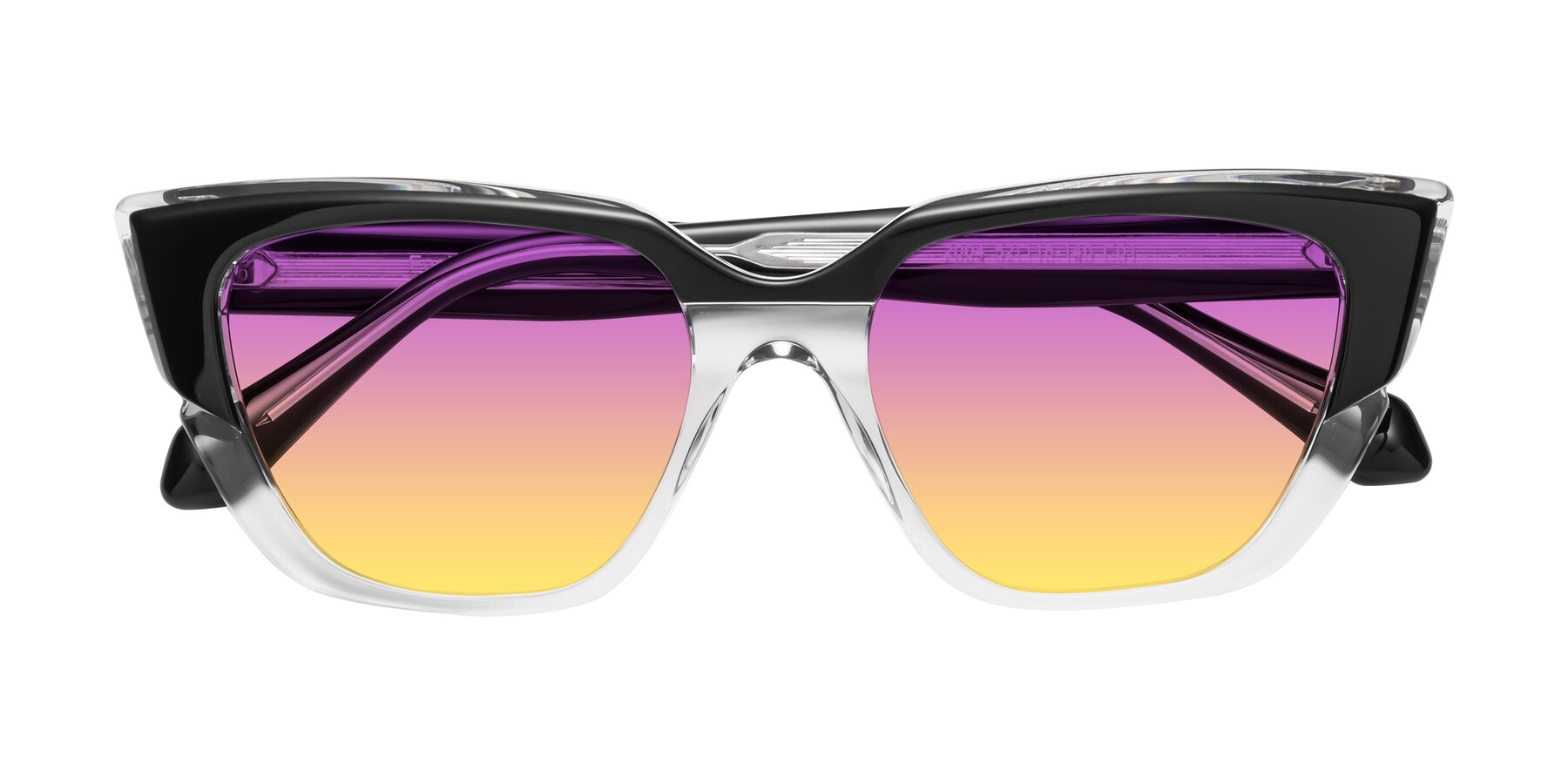 Folded Front of Eagle in Black-Clear with Purple / Yellow Gradient Lenses