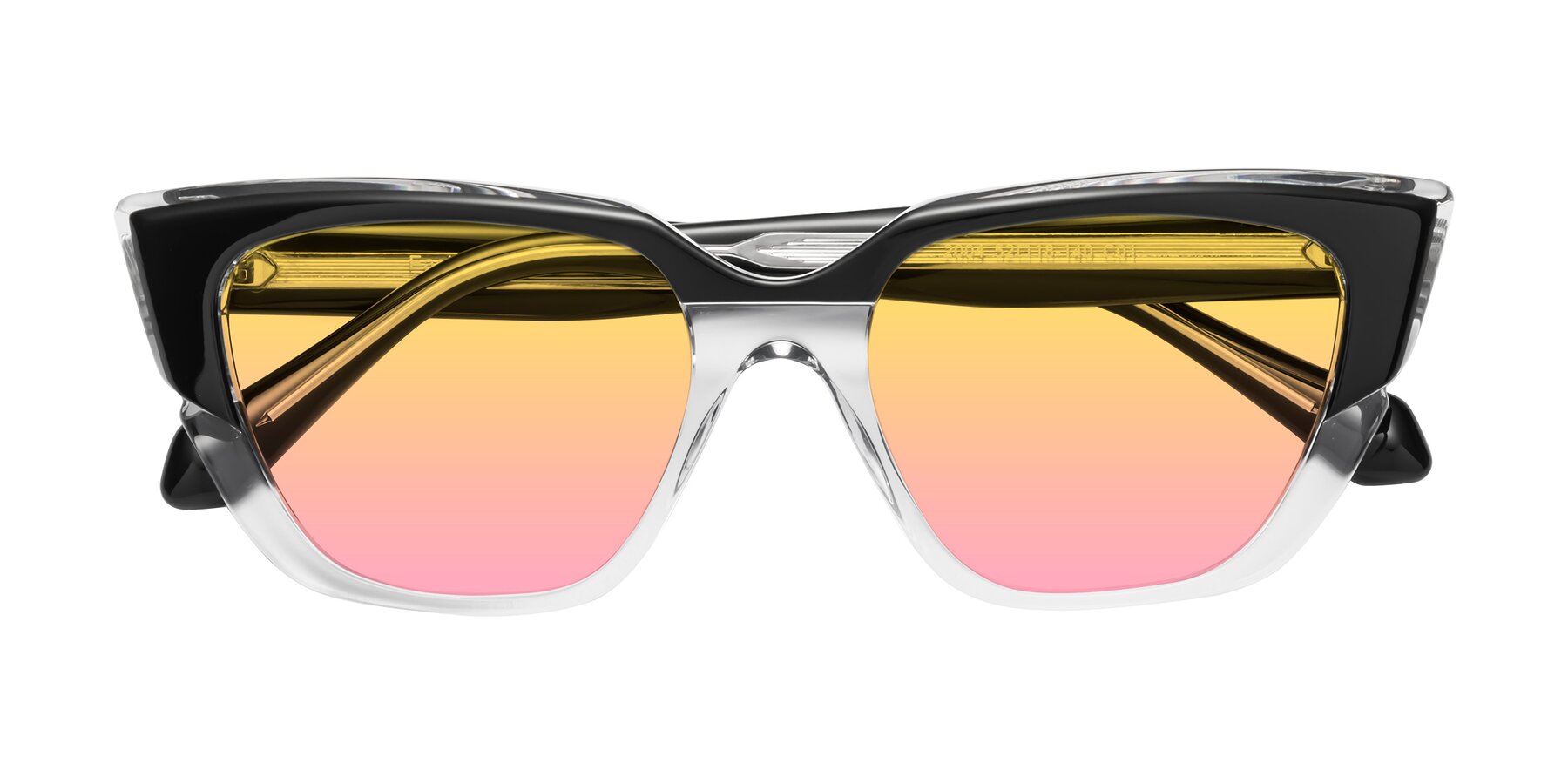 Folded Front of Eagle in Black-Clear with Yellow / Pink Gradient Lenses
