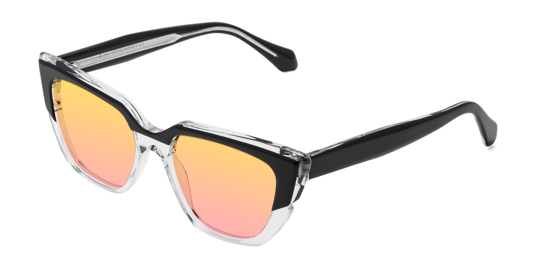 Angle of Eagle in Black-Clear with Yellow / Pink Gradient Lenses