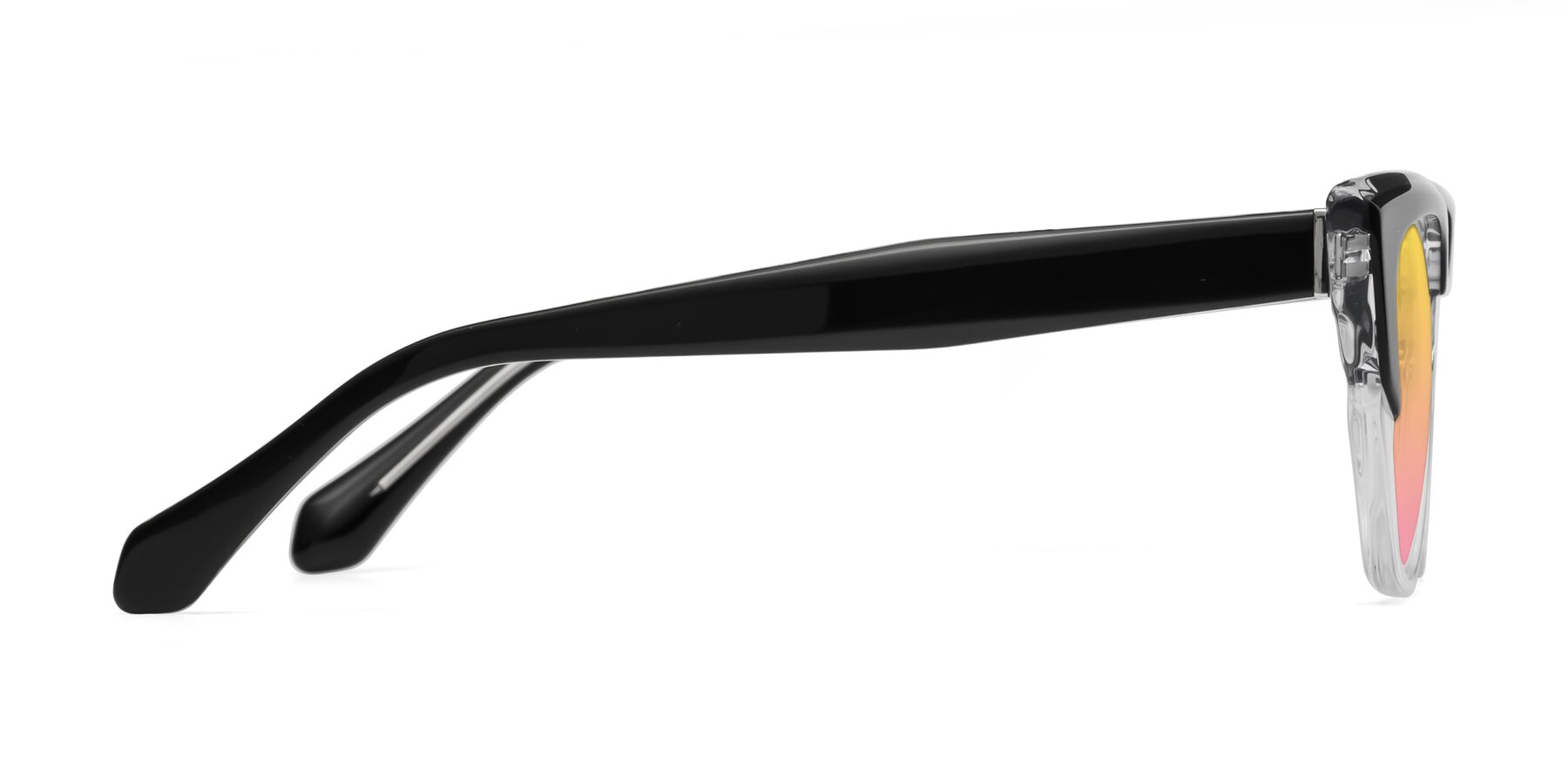 Side of Eagle in Black-Clear with Yellow / Pink Gradient Lenses