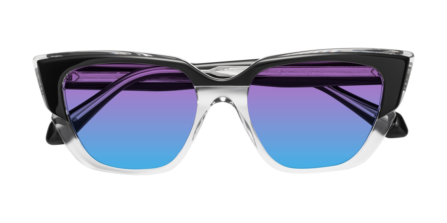 Folded Front of Eagle in Black-Clear with Purple / Blue Gradient Lenses