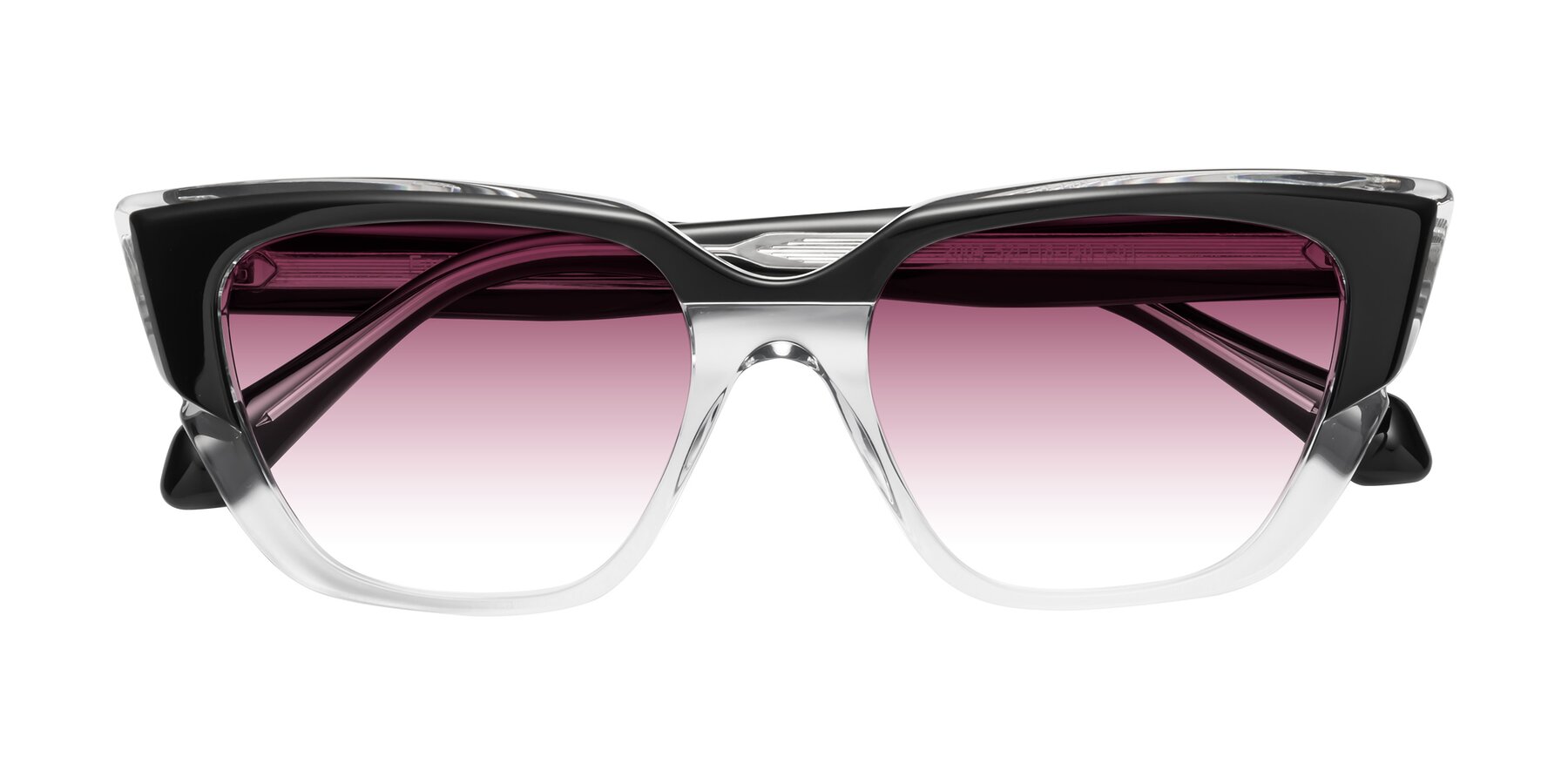 Folded Front of Eagle in Black-Clear with Wine Gradient Lenses