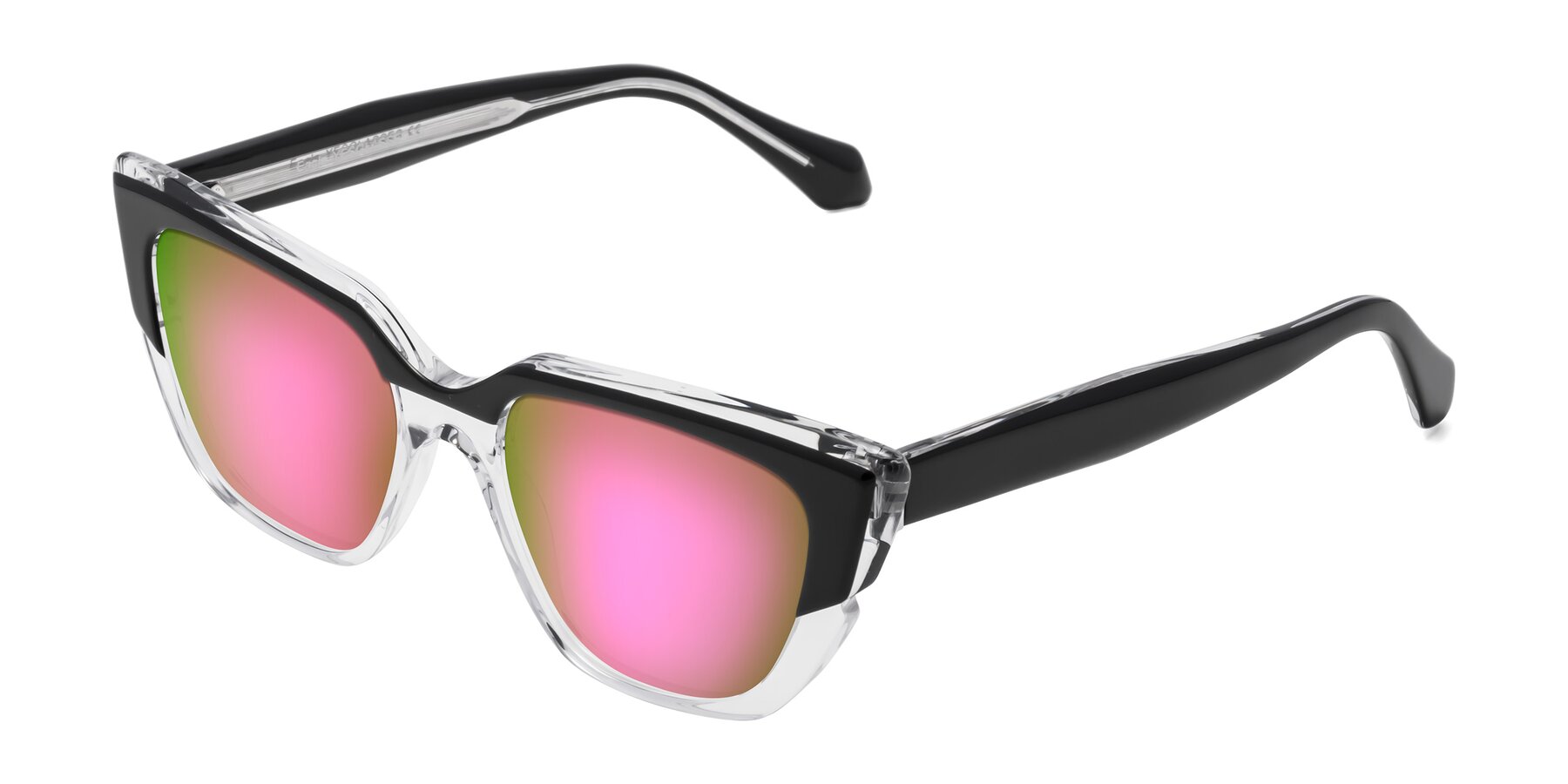 Angle of Eagle in Black-Clear with Pink Mirrored Lenses