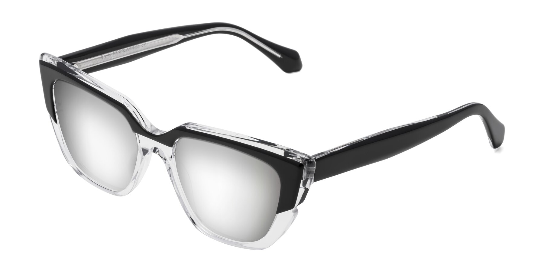 Angle of Eagle in Black-Clear with Silver Mirrored Lenses