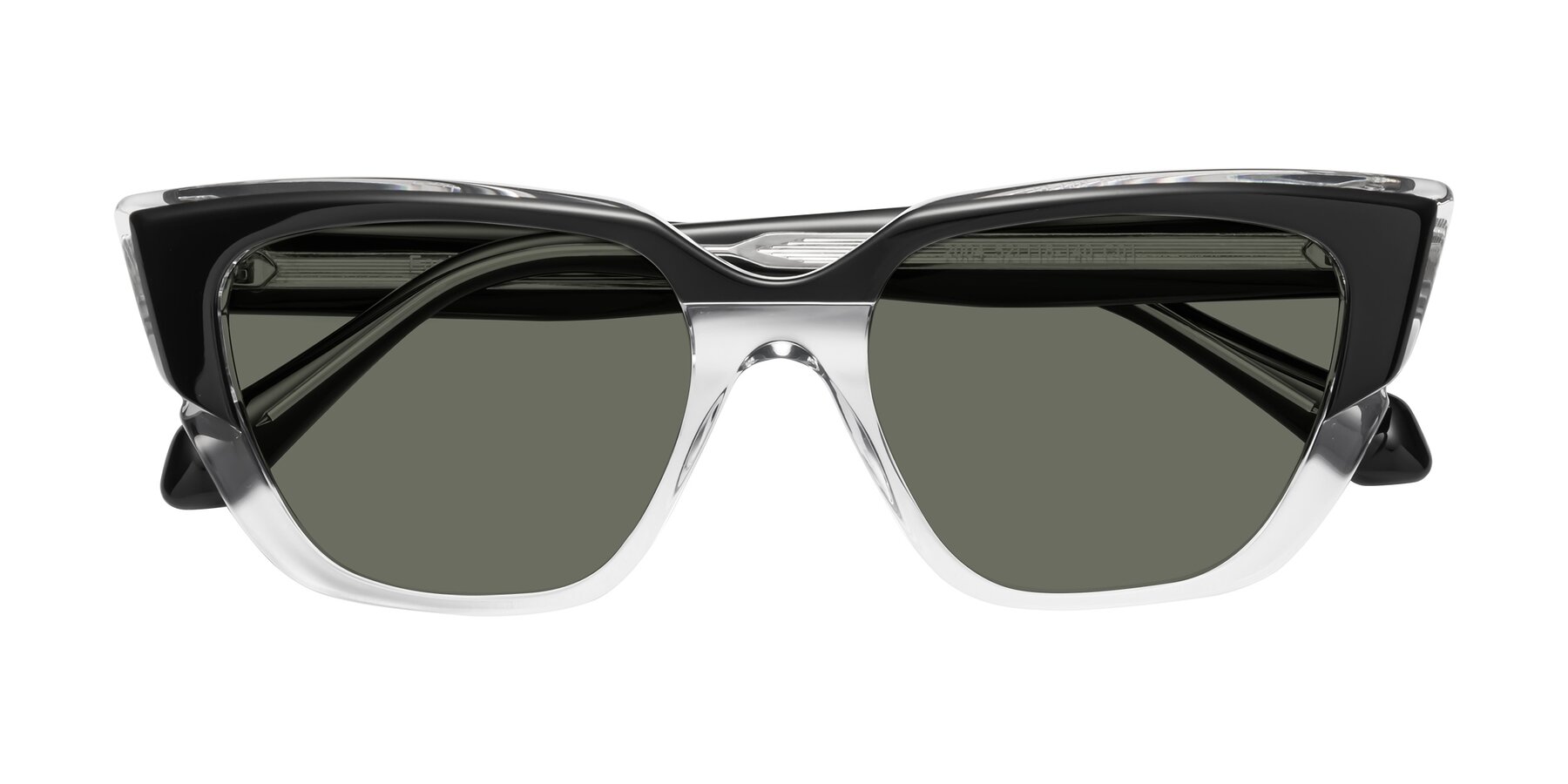 Folded Front of Eagle in Black-Clear with Gray Polarized Lenses