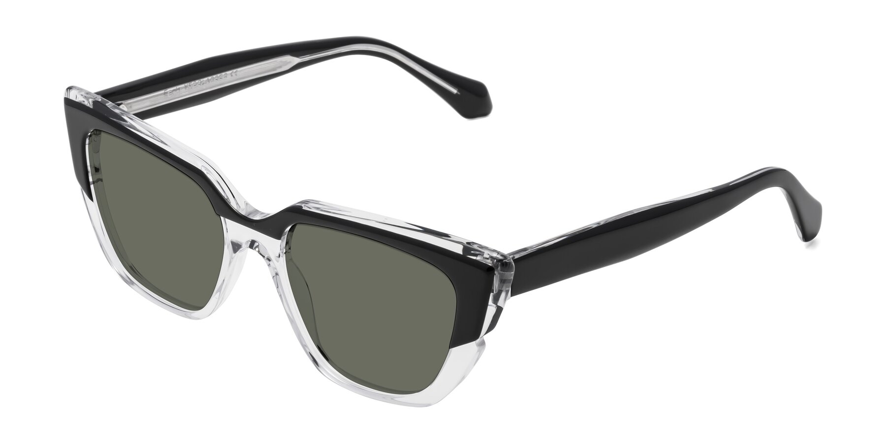 Angle of Eagle in Black-Clear with Gray Polarized Lenses