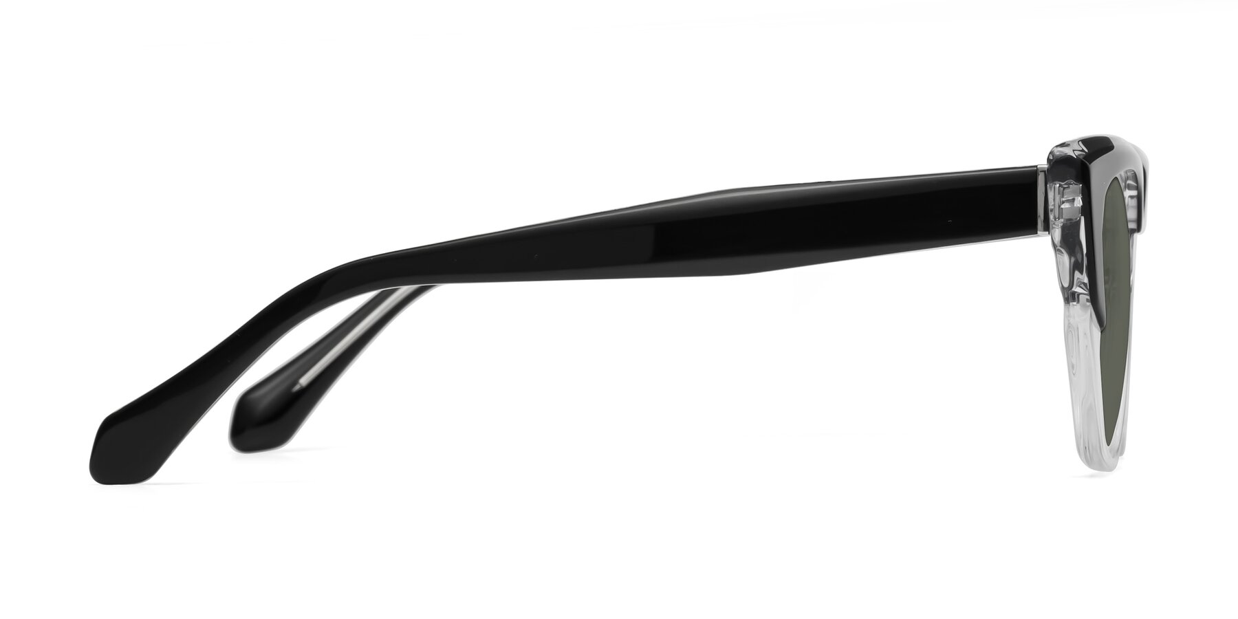 Side of Eagle in Black-Clear with Gray Polarized Lenses