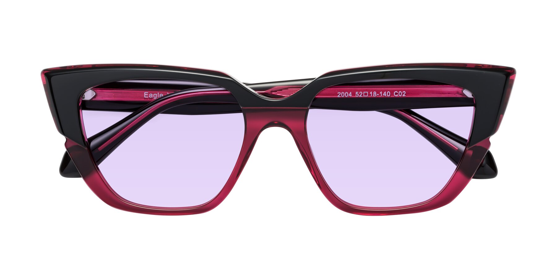 Folded Front of Eagle in Black-Wine with Light Purple Tinted Lenses