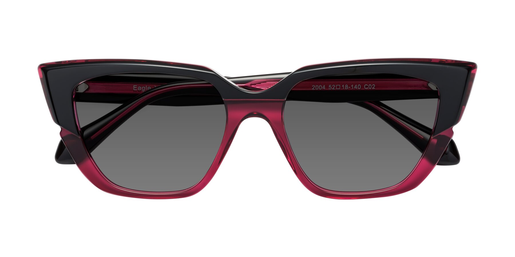 Folded Front of Eagle in Black-Wine with Medium Gray Tinted Lenses