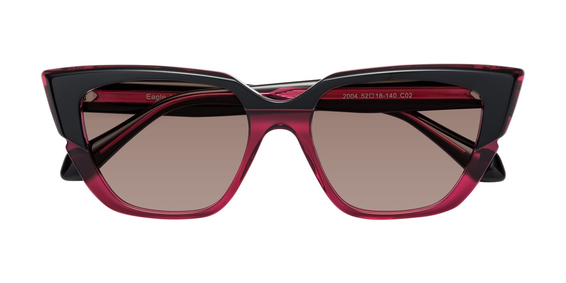 Folded Front of Eagle in Black-Wine with Medium Brown Tinted Lenses