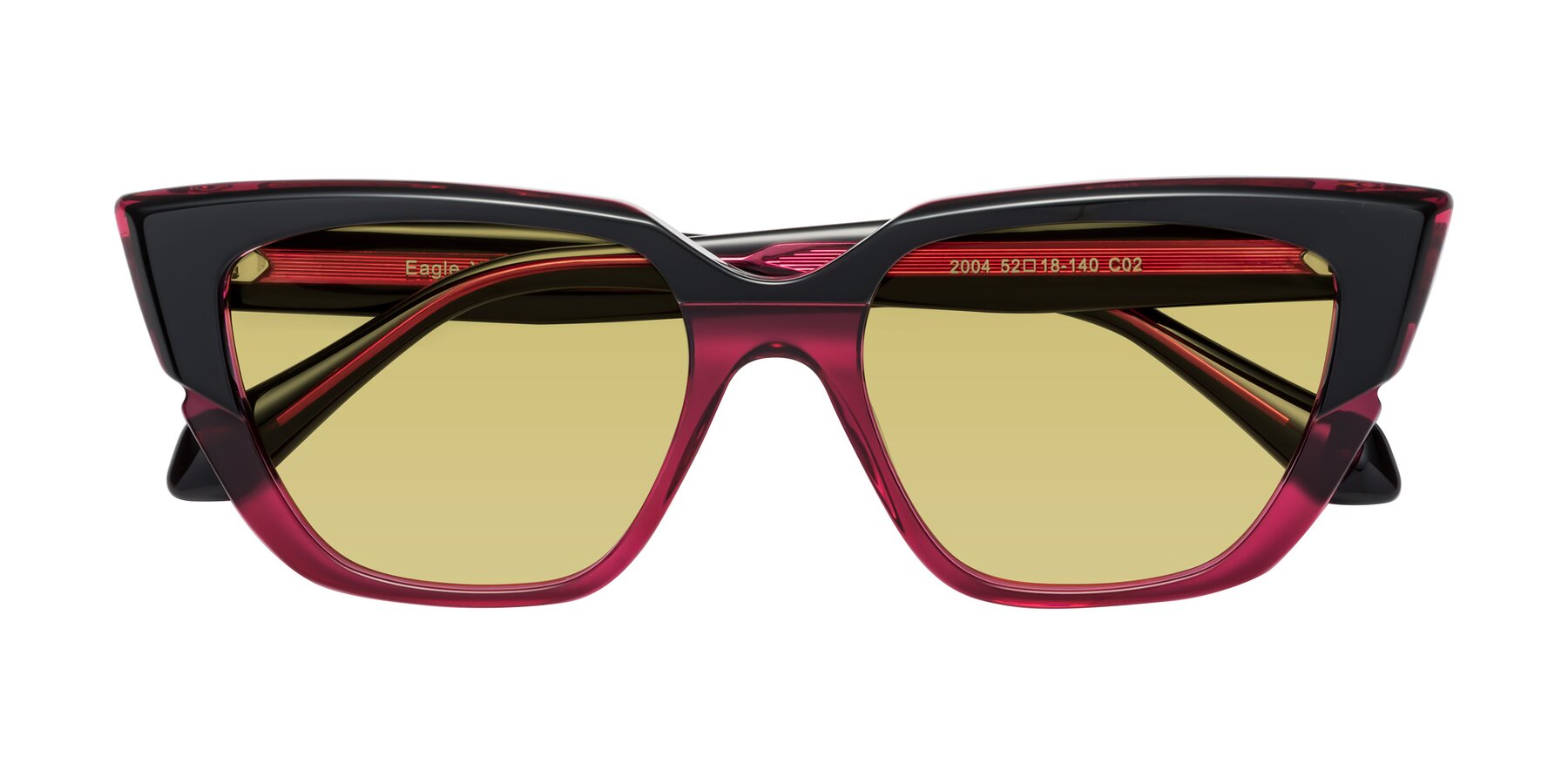 Folded Front of Eagle in Black-Wine with Medium Champagne Tinted Lenses