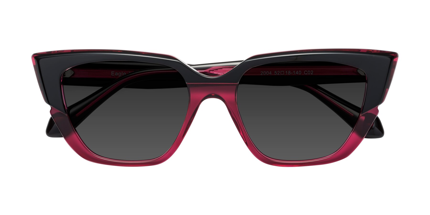 Folded Front of Eagle in Black-Wine with Gray Tinted Lenses