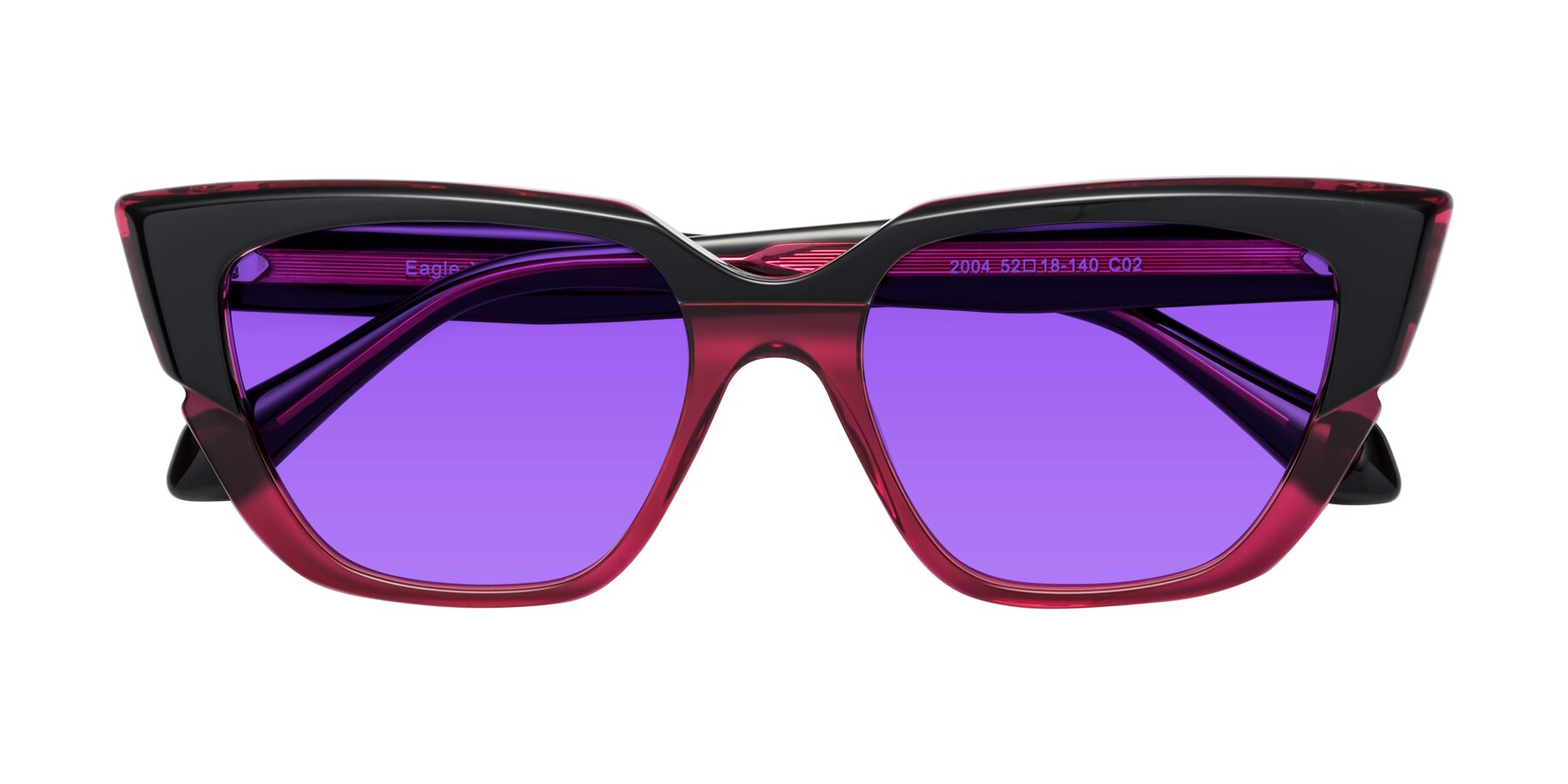 Folded Front of Eagle in Black-Wine with Purple Tinted Lenses