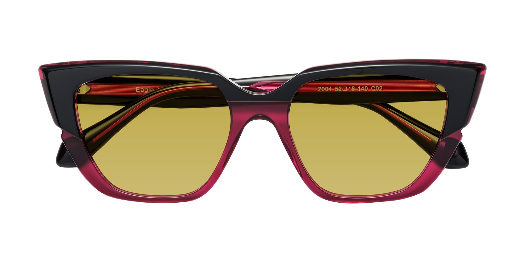 Folded Front of Eagle in Black-Wine with Champagne Tinted Lenses