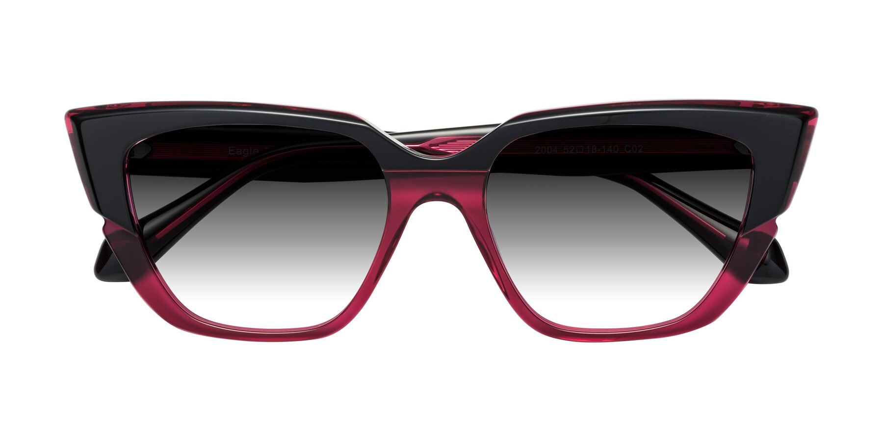 Folded Front of Eagle in Black-Wine with Gray Gradient Lenses