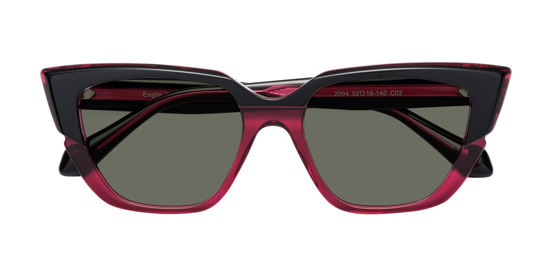 Folded Front of Eagle in Black-Wine with Gray Polarized Lenses