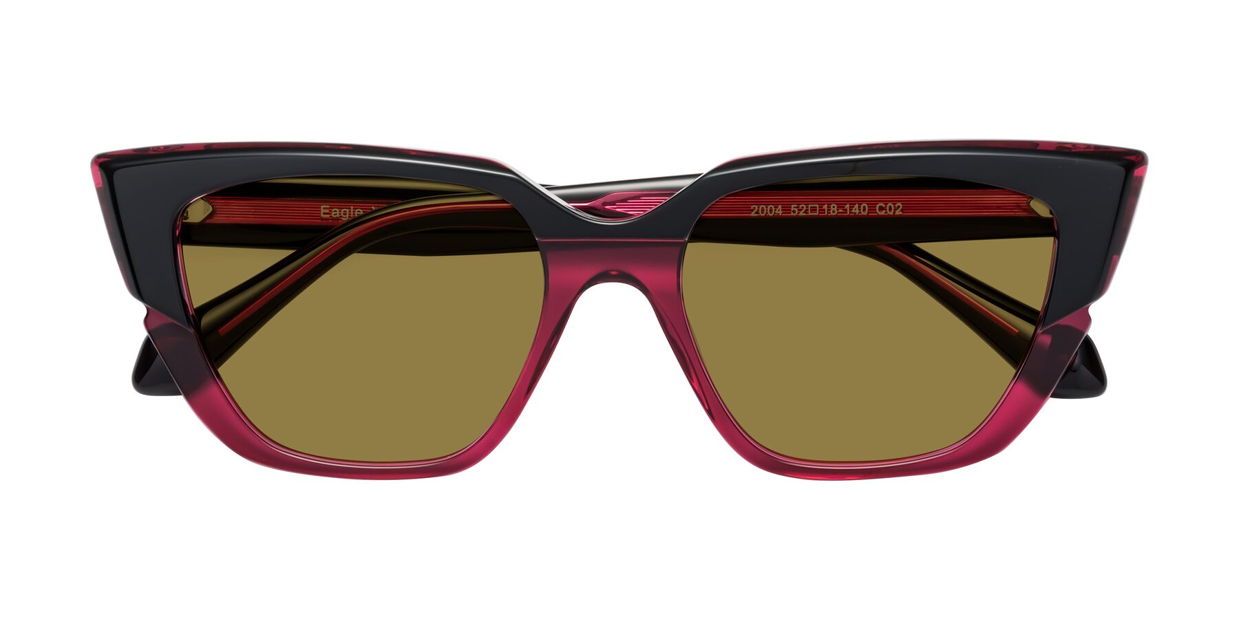 Folded Front of Eagle in Black-Wine with Brown Polarized Lenses