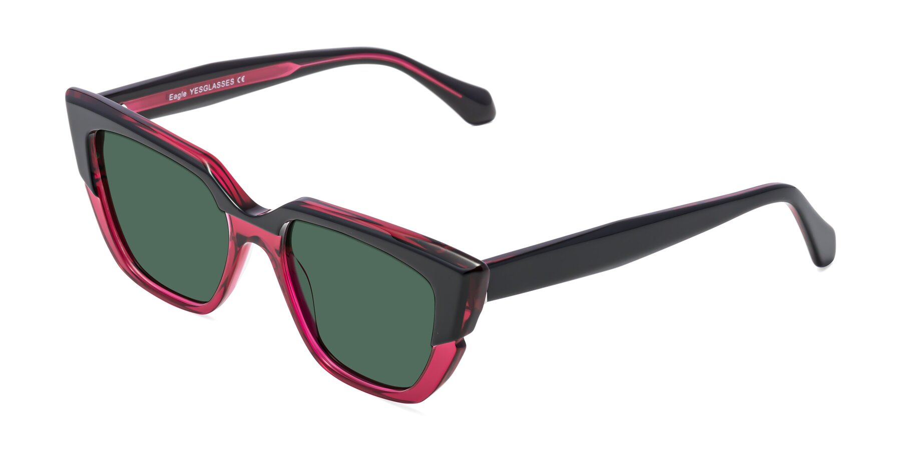 Angle of Eagle in Black-Wine with Green Polarized Lenses