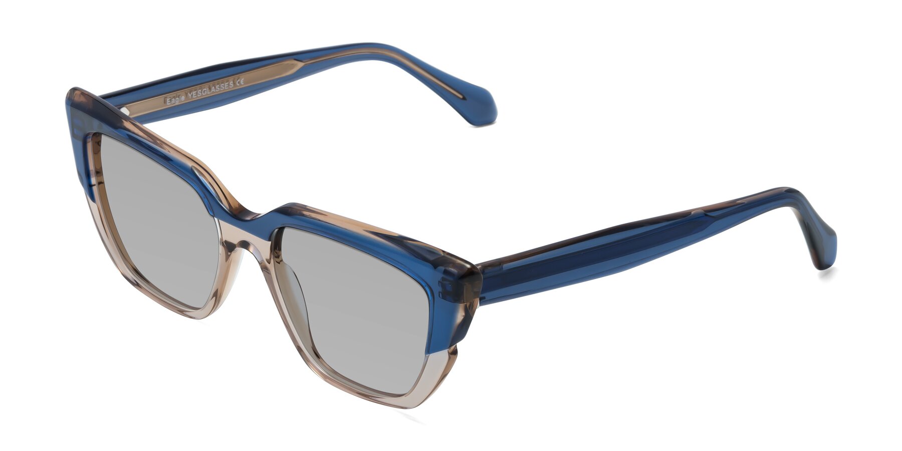 Angle of Eagle in Blue-Beige with Light Gray Tinted Lenses