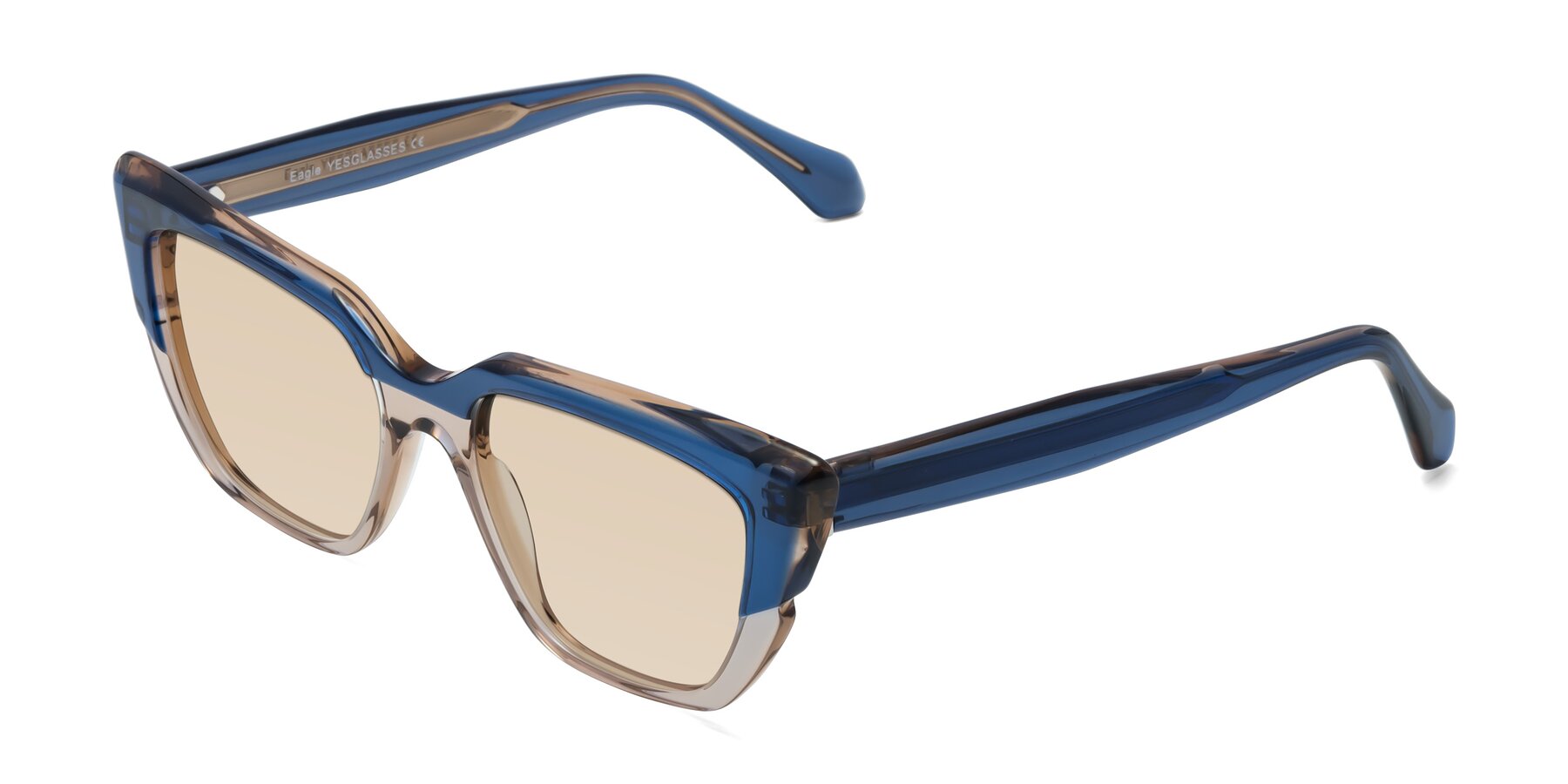 Angle of Eagle in Blue-Beige with Light Brown Tinted Lenses