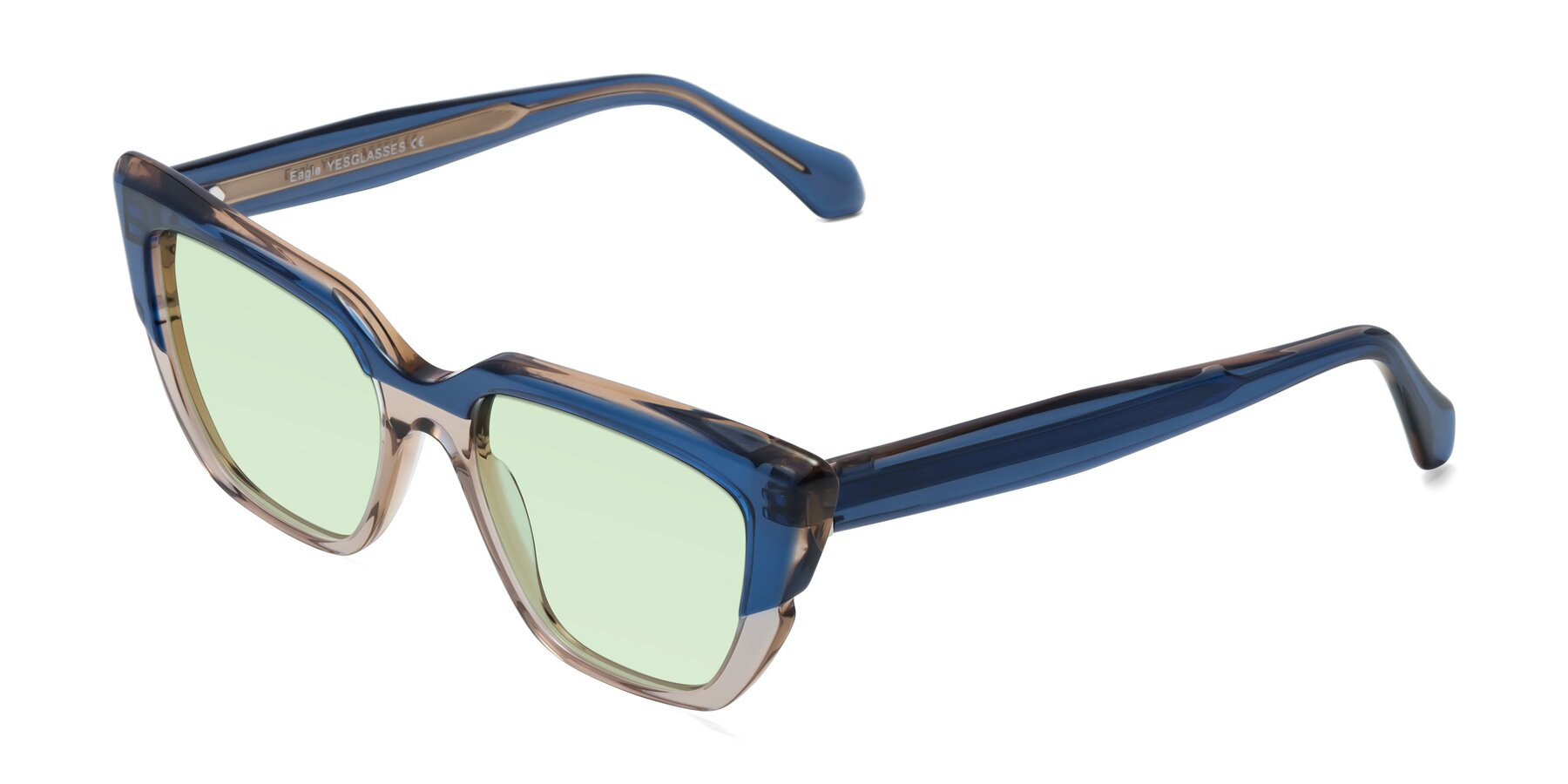 Angle of Eagle in Blue-Beige with Light Green Tinted Lenses