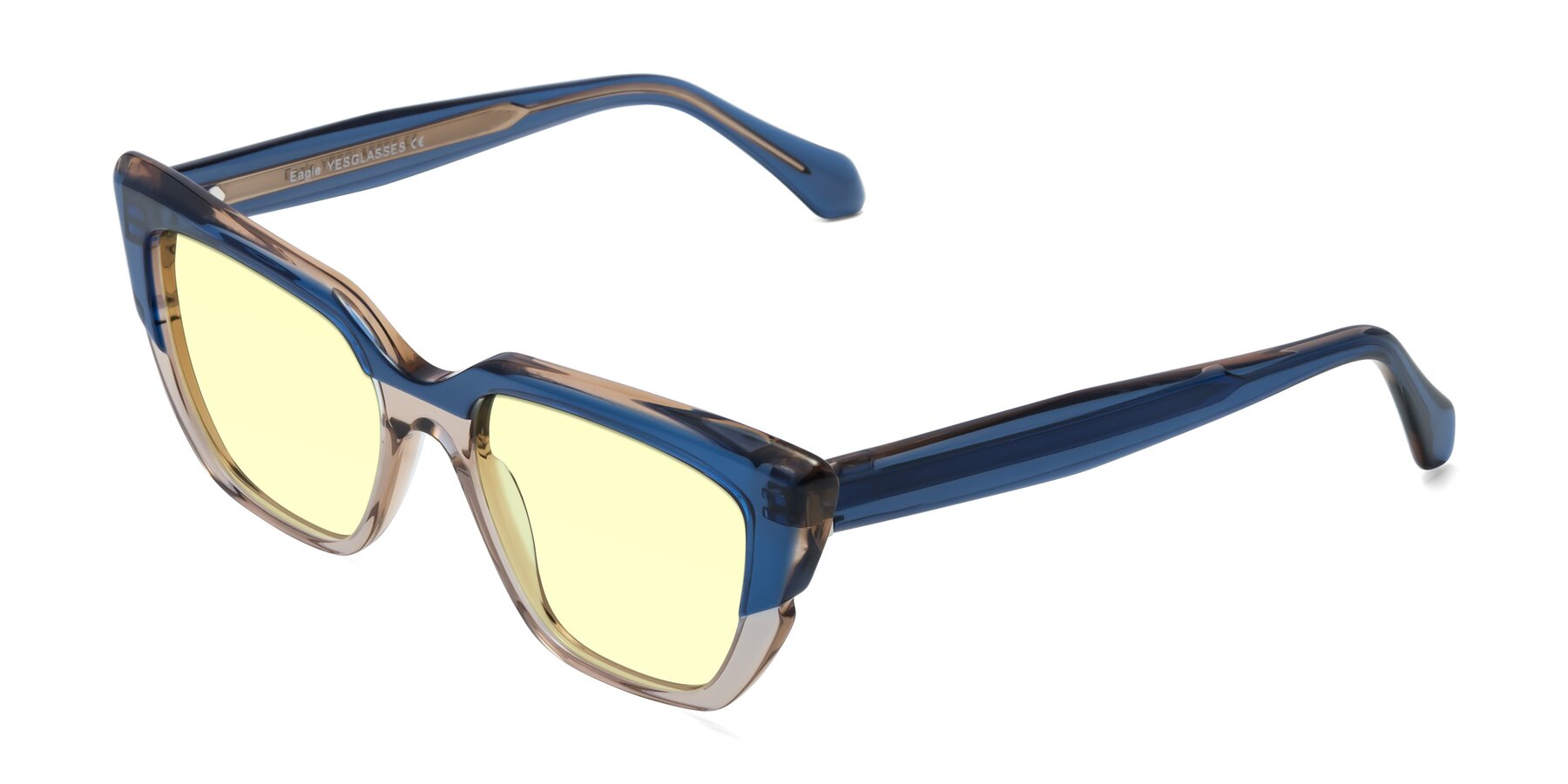 Angle of Eagle in Blue-Beige with Light Yellow Tinted Lenses