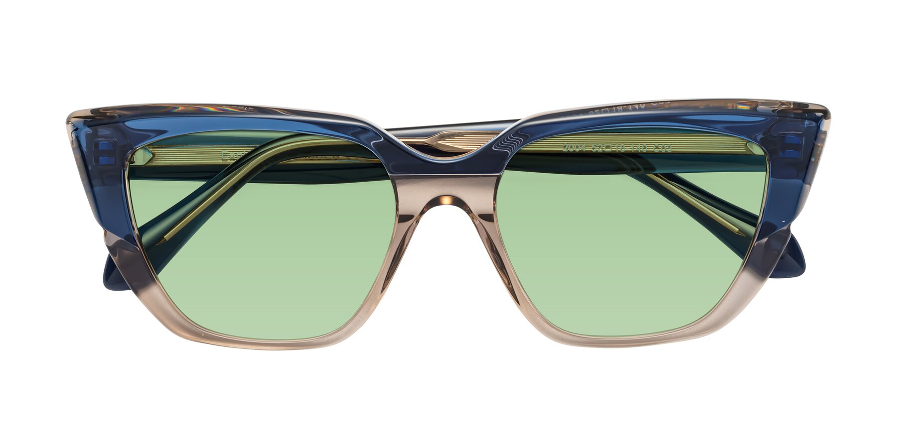 Folded Front of Eagle in Blue-Beige with Medium Green Tinted Lenses