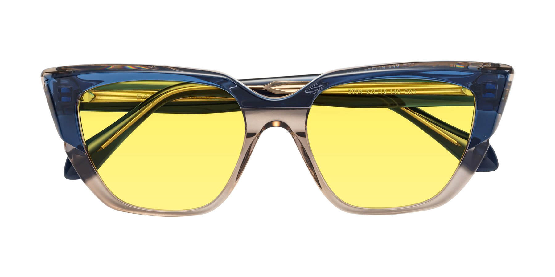 Folded Front of Eagle in Blue-Beige with Medium Yellow Tinted Lenses