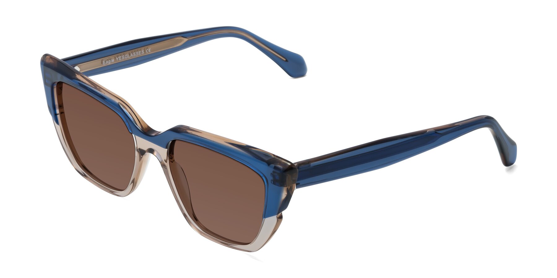 Angle of Eagle in Blue-Beige with Brown Tinted Lenses